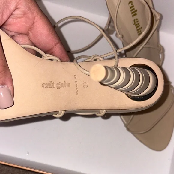Cult Gaia Women's Cream Strappy Sandals - Picture 3 of 6